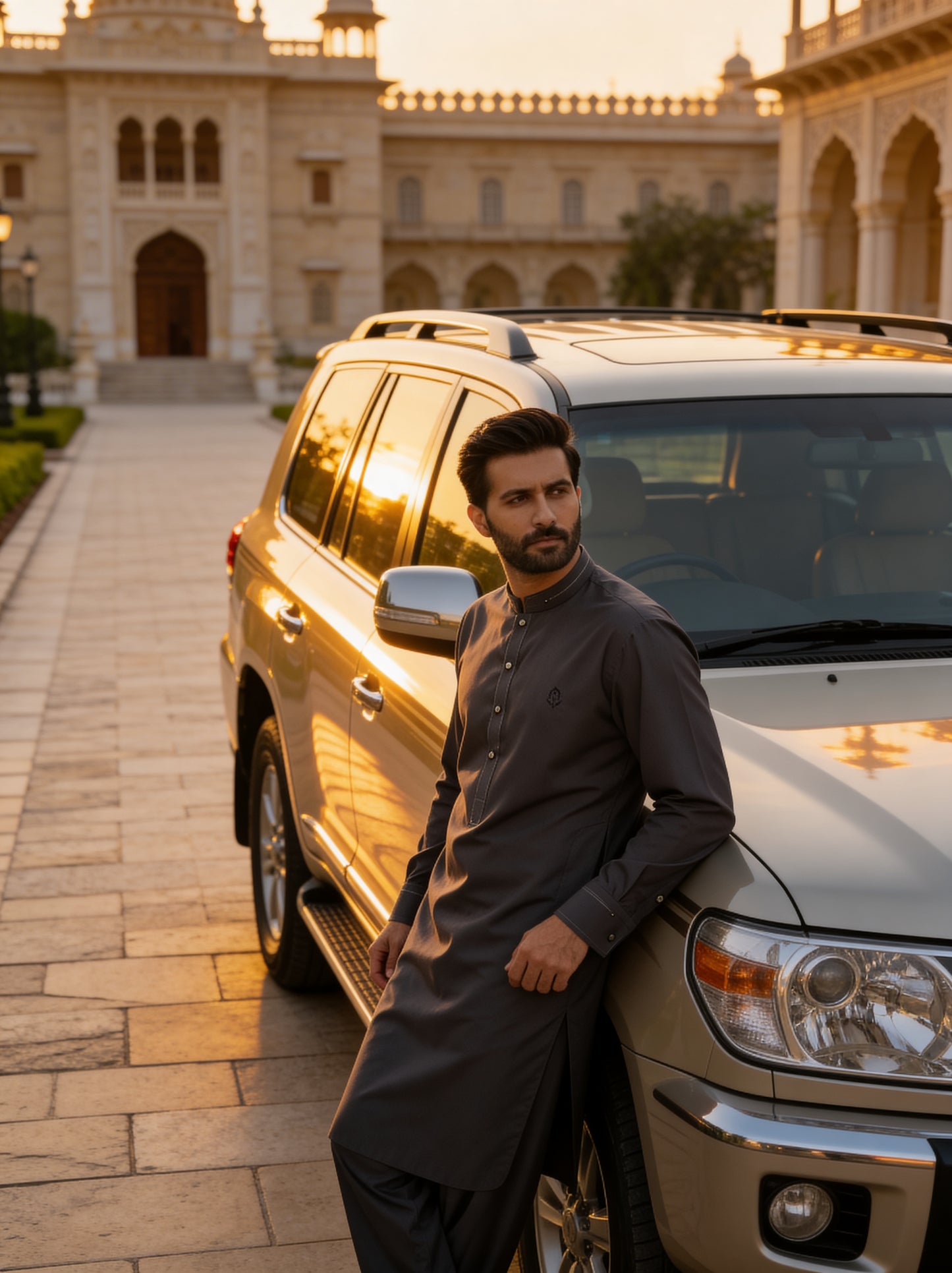 Raheel Qadir - Shadowed Silver Shalwar Kameez