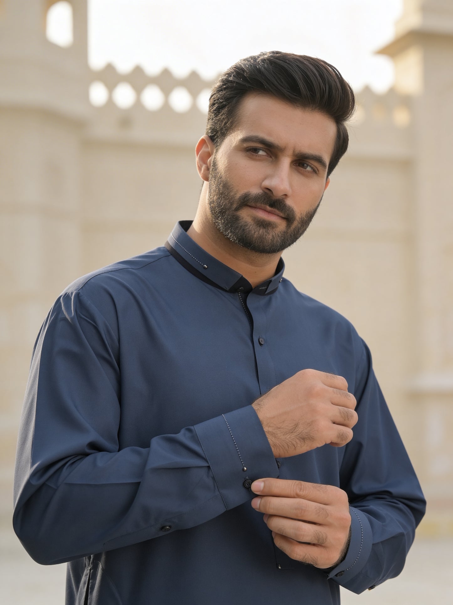 Raheel Qadir - Twilight Blue Shalwar Kameez