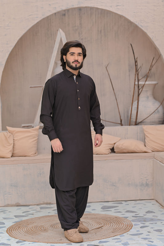 Raheel Qadir – Brown Shalwar Kameez