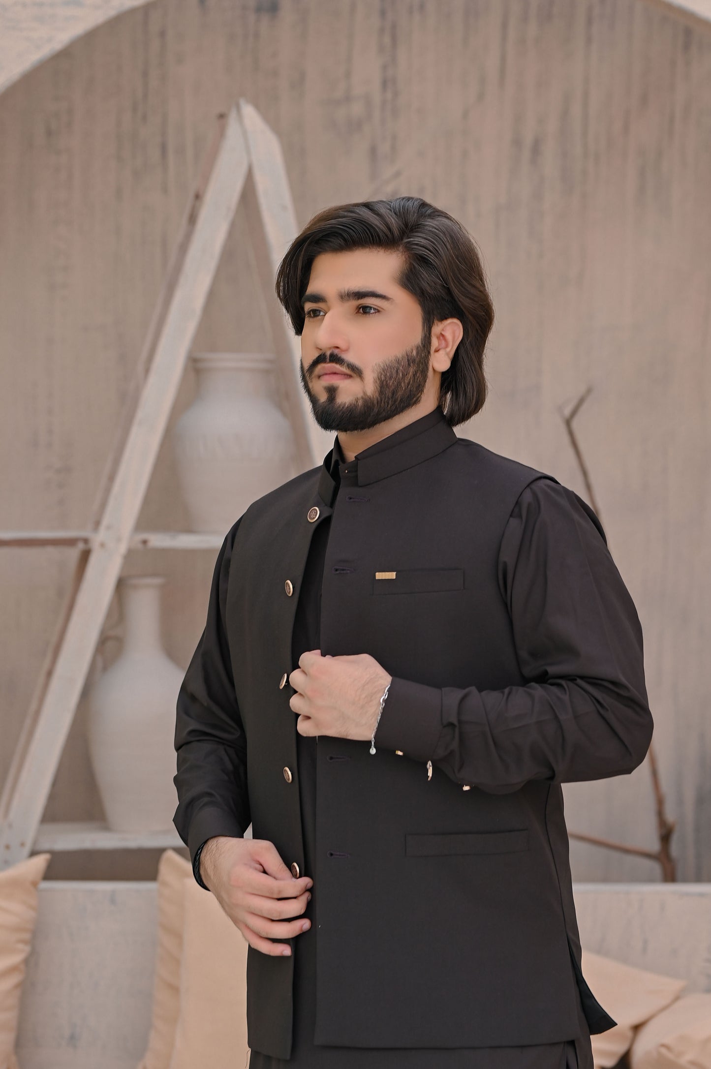 Raheel Qadir - Brown Waist Coat