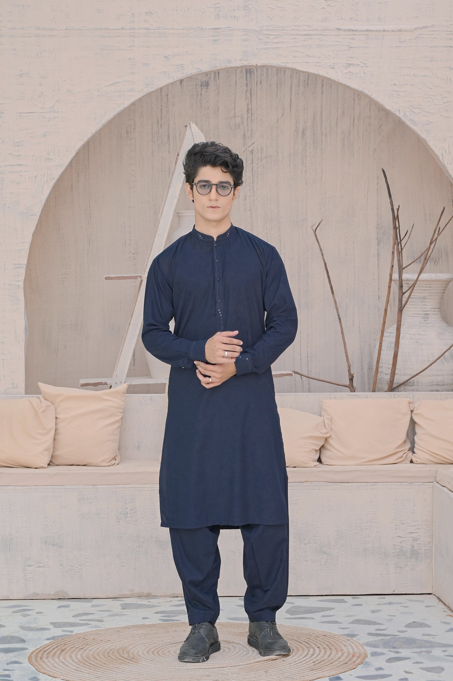 Raheel Qadir – Dark Blue Shalwar Kameez