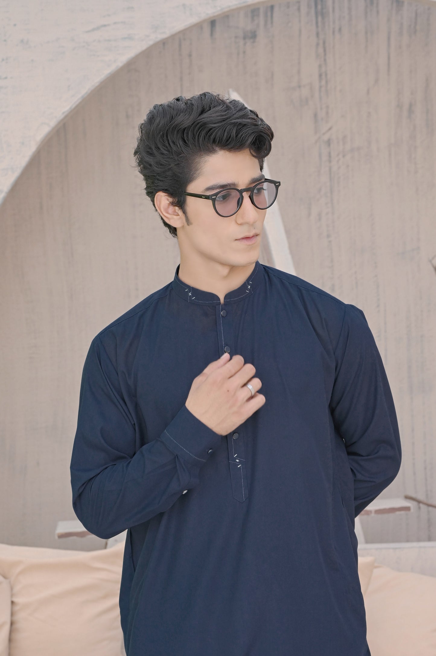 Raheel Qadir – Dark Blue Shalwar Kameez