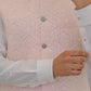 Raheel Qadir – Off-White Cotton Silk Kurta Pajama with Pink Embroidered Waistcoat