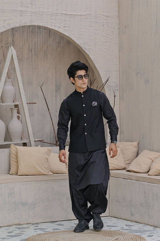Raheel Qadir – Black Waist Coat