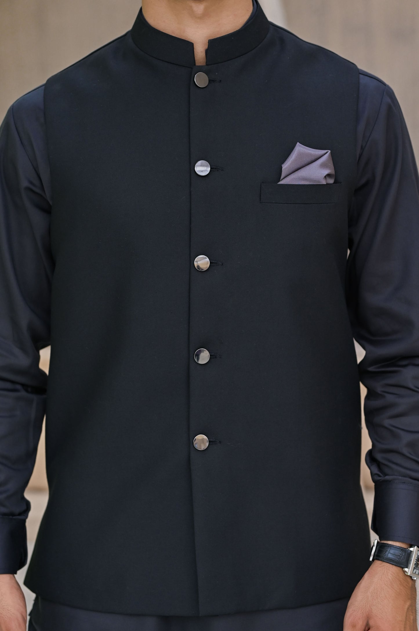 Raheel Qadir – Black Waist Coat