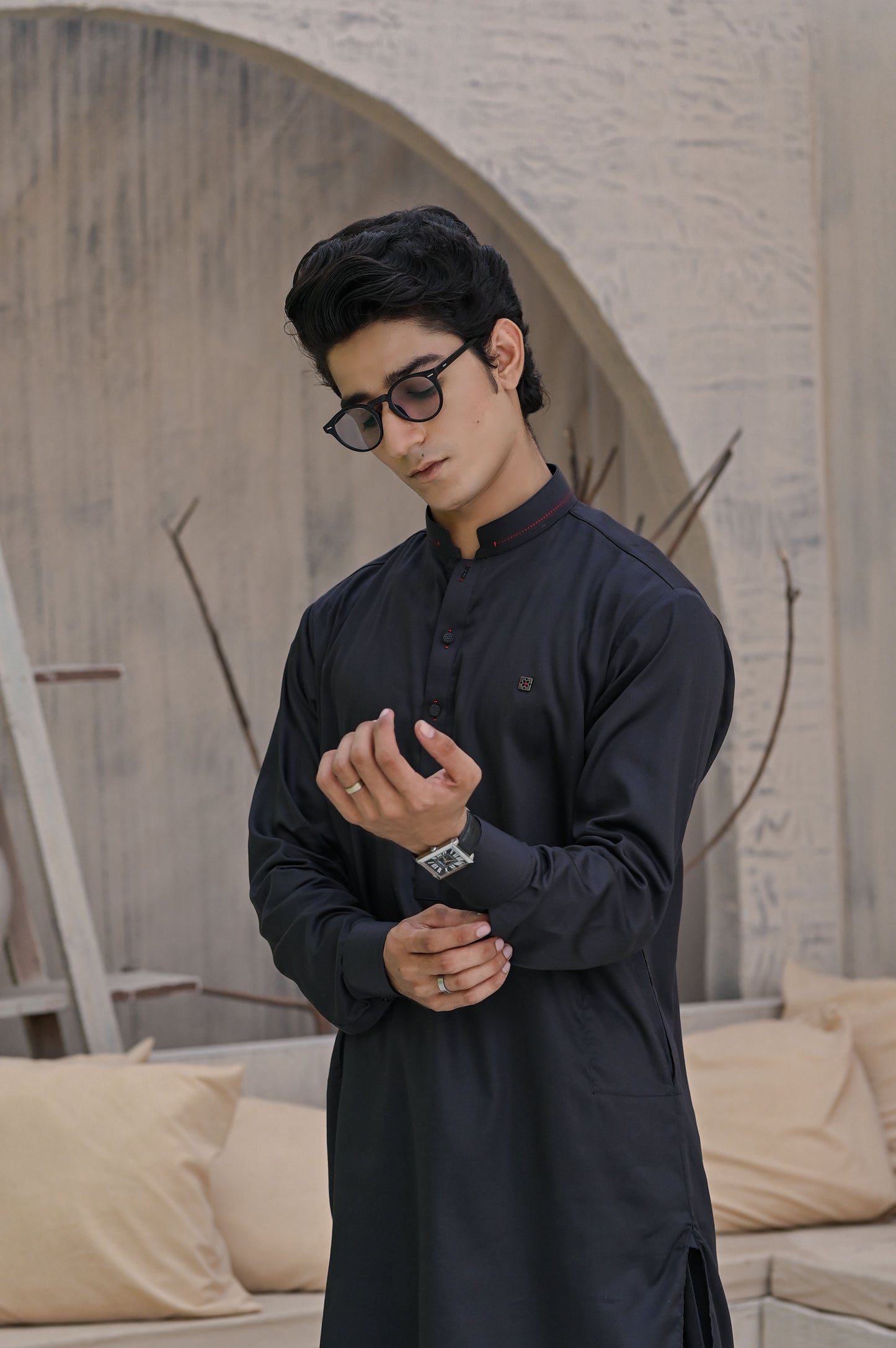 Raheel Qadir – Black Shalwar Kameez