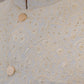 Raheel Qadir – Off-White Cotton Silk Kurta Pajama with Cream Embroidered Waistcoat