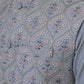 Raheel Qadir – Grey Cotton Silk Kurta Pajama with Grey Embroidered Waistcoat