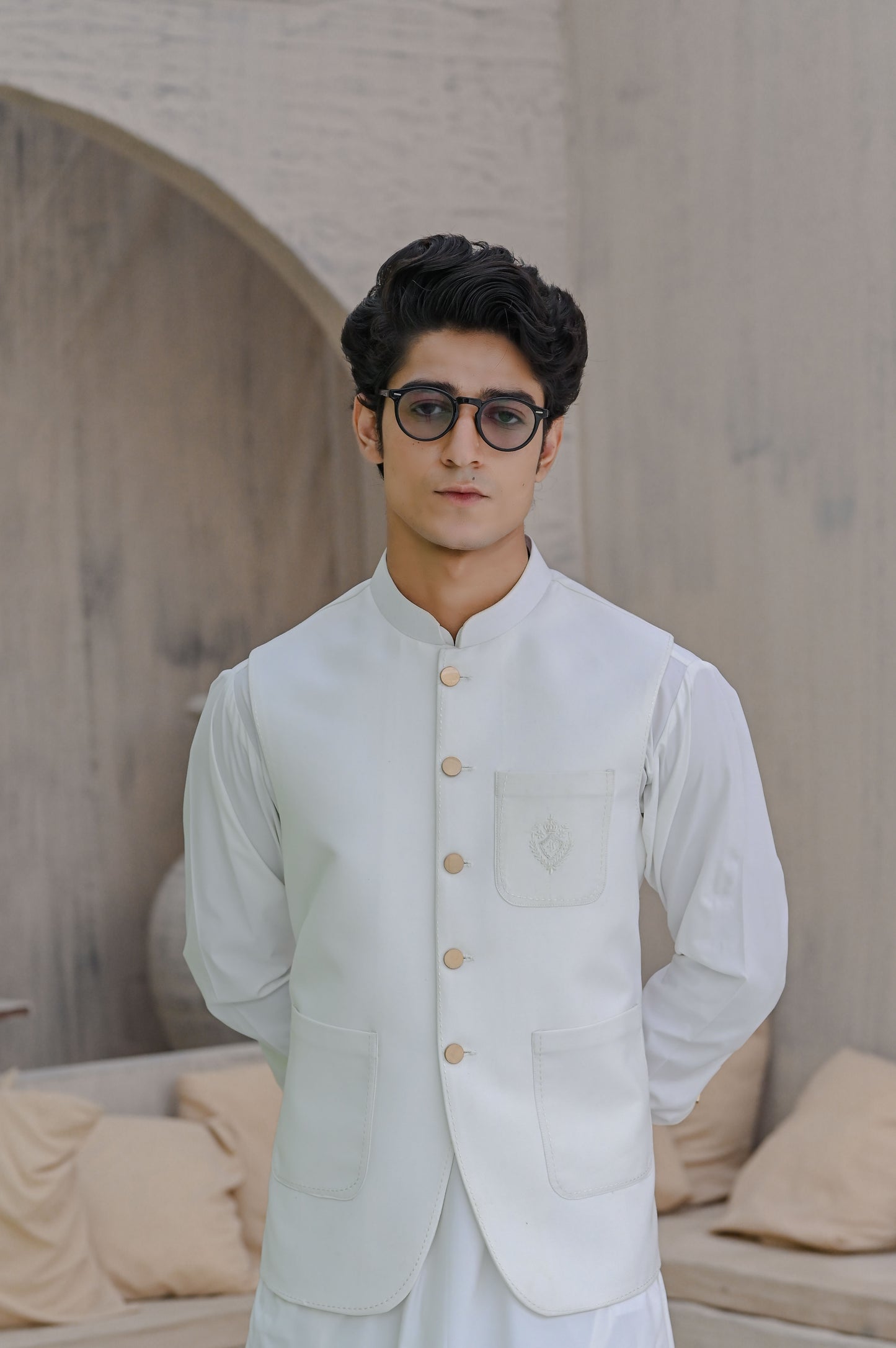 Raheel Qadir – Off White Waist Coat