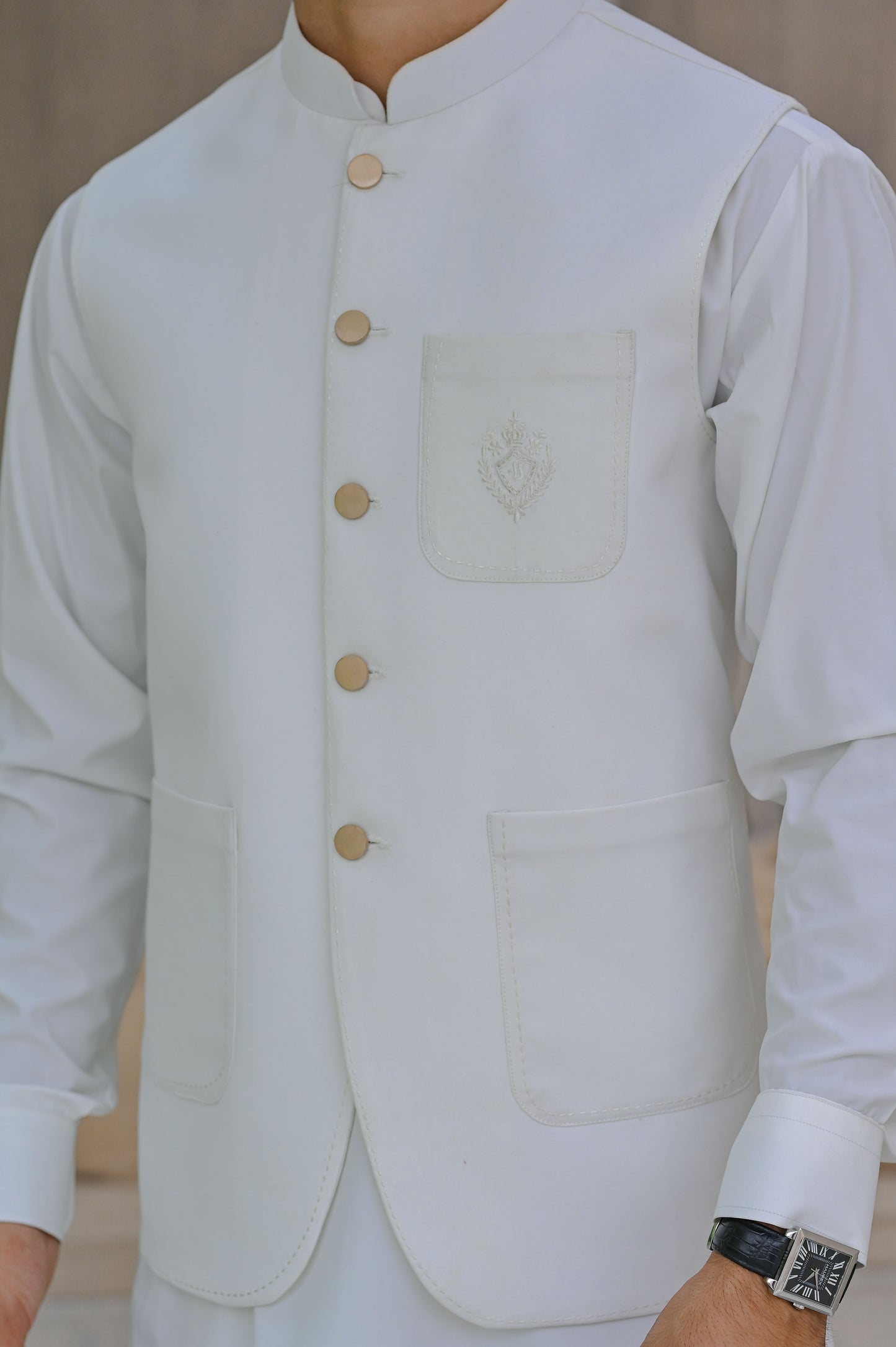 Raheel Qadir – Off White Waist Coat