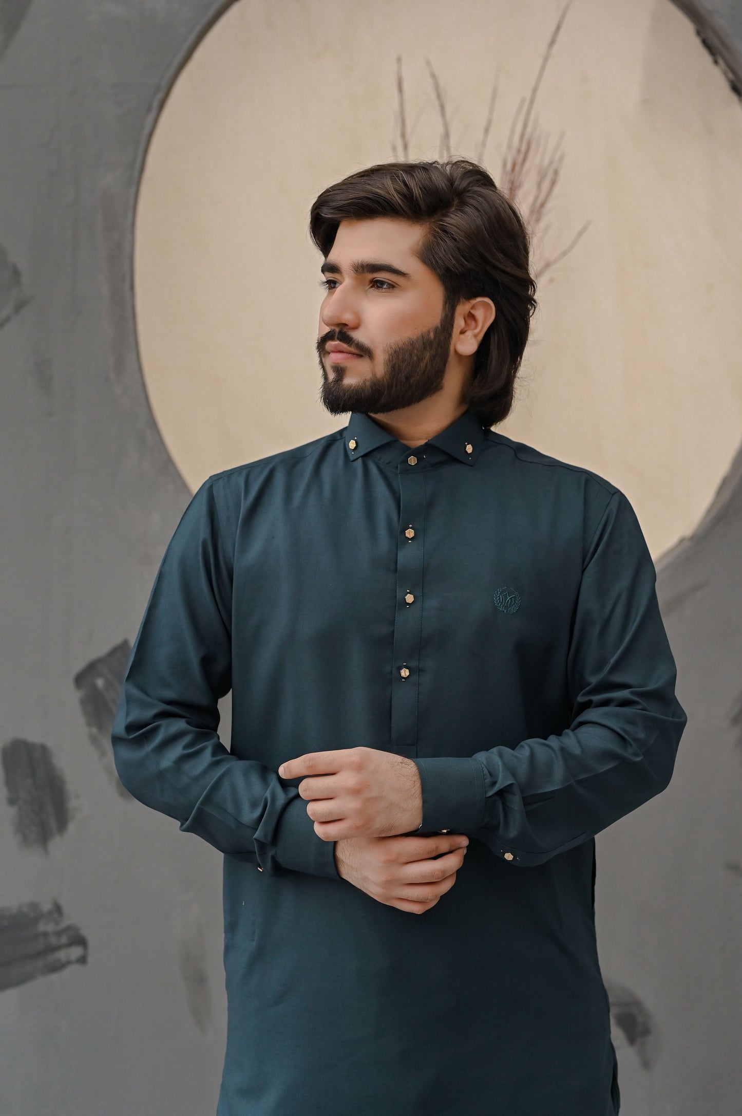 Raheel Qadir – Teal Green Shalwar Kameez