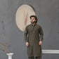 Raheel Qadir – Olive Green Shalwar Kameez