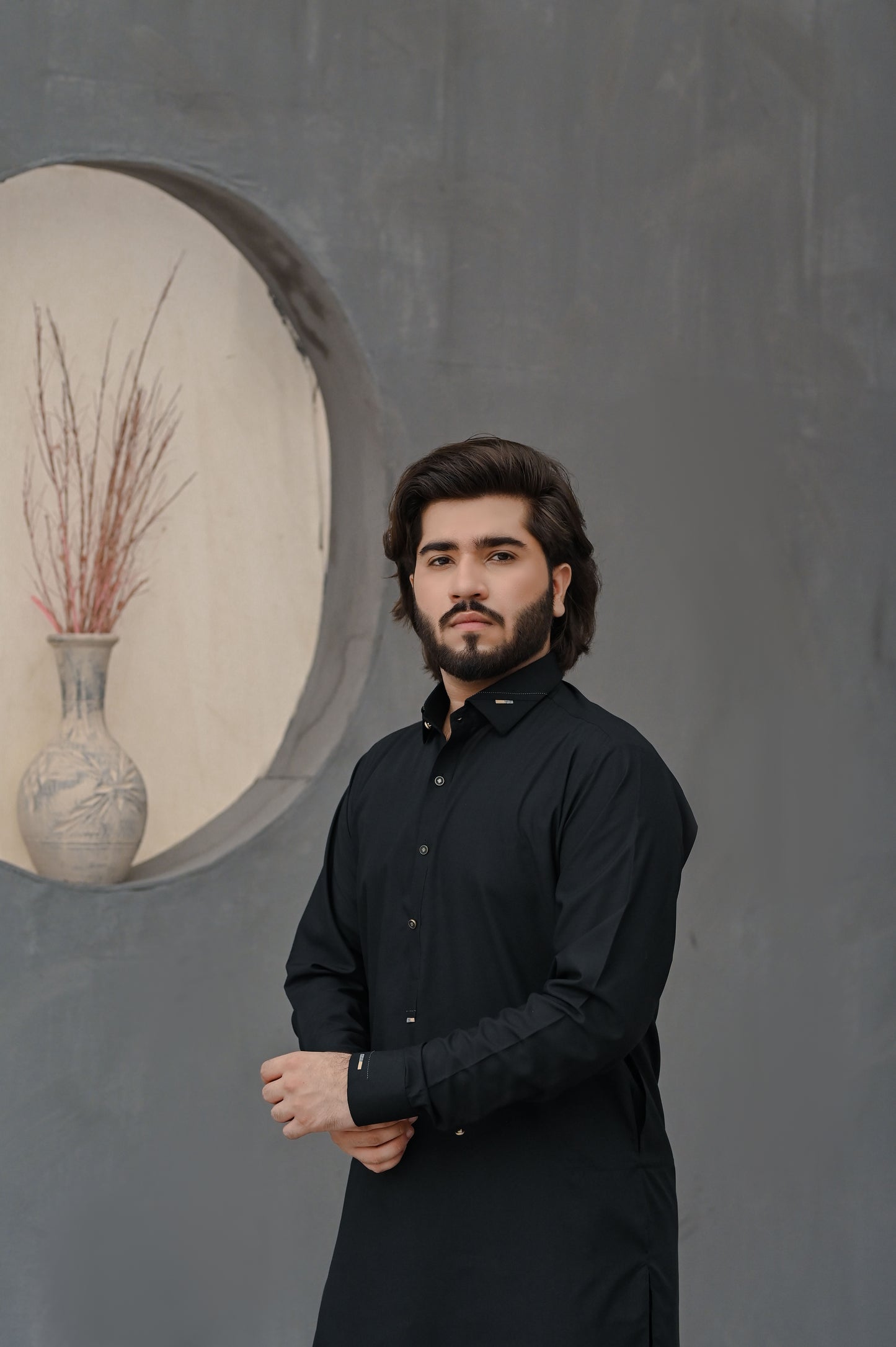 Raheel Qadir – Black Shalwar Kameez