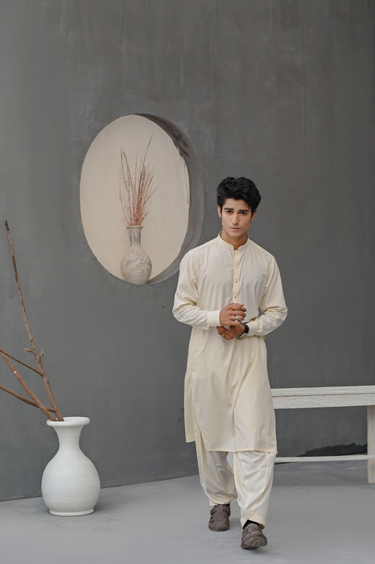 Raheel Qadir – Cream Boski Shalwar Kameez