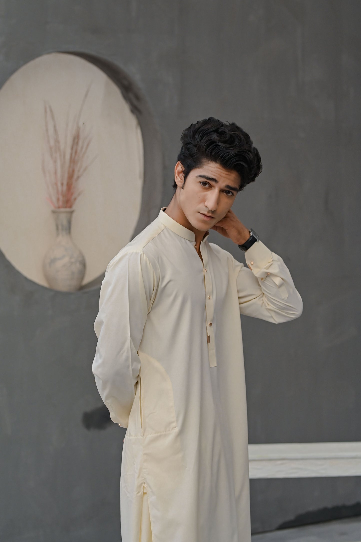 Raheel Qadir – Cream Boski Shalwar Kameez