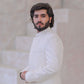 Raheel Qadir – Ivory White Kurta Pajama with Cream Embroidered Prince Coat