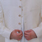 Raheel Qadir – Ivory White Kurta Pajama with Cream Embroidered Prince Coat