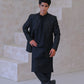 Raheel Qadir – Black Kurta Pajama with Embroidered Prince Coat