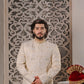Raheel Qadir – Cream Embroidered Sherwani