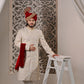 Raheel Qadir – Cream Embroidered Sherwani