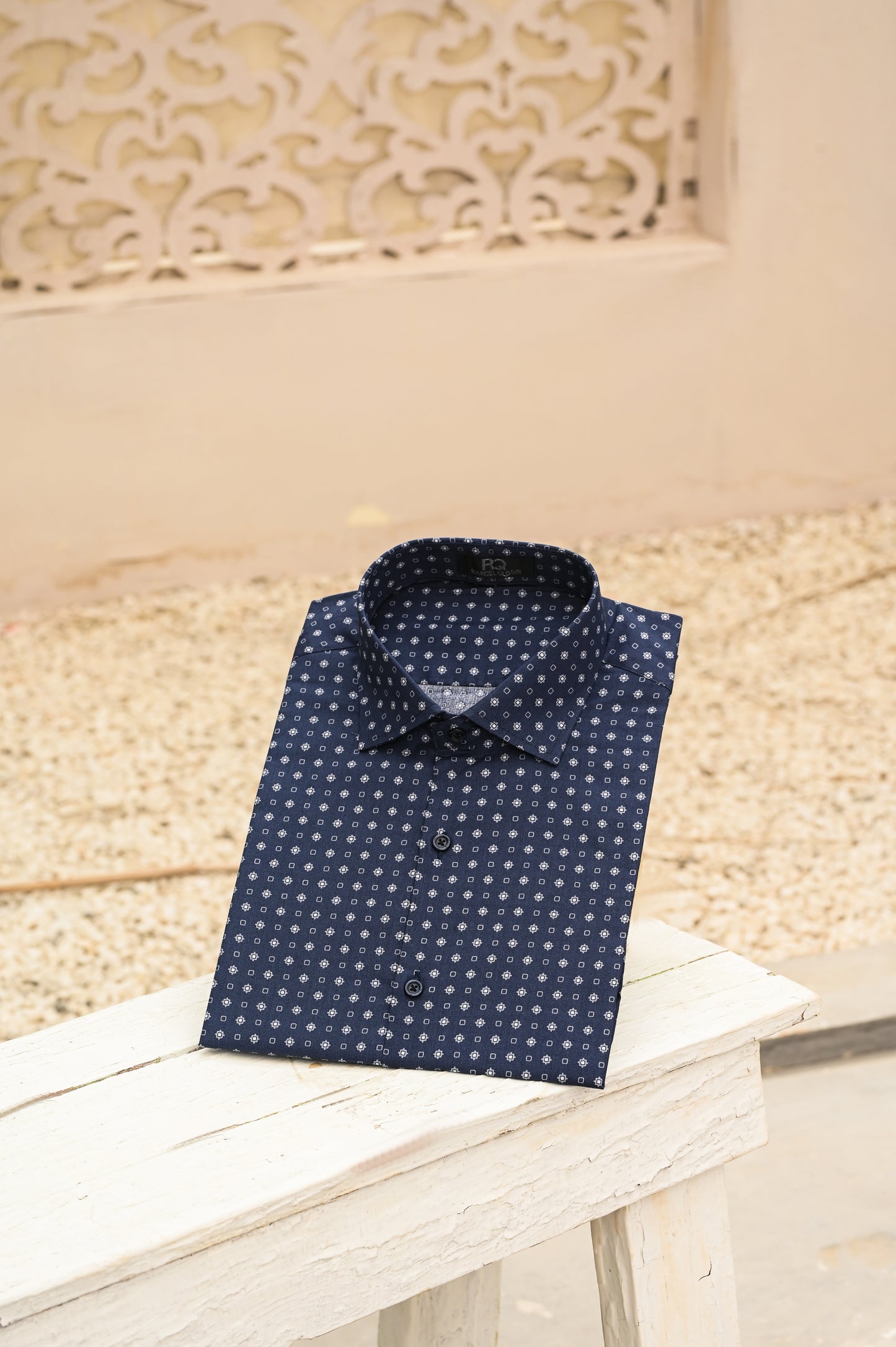 Raheel Qadir – Dark Blue Printed Shirt