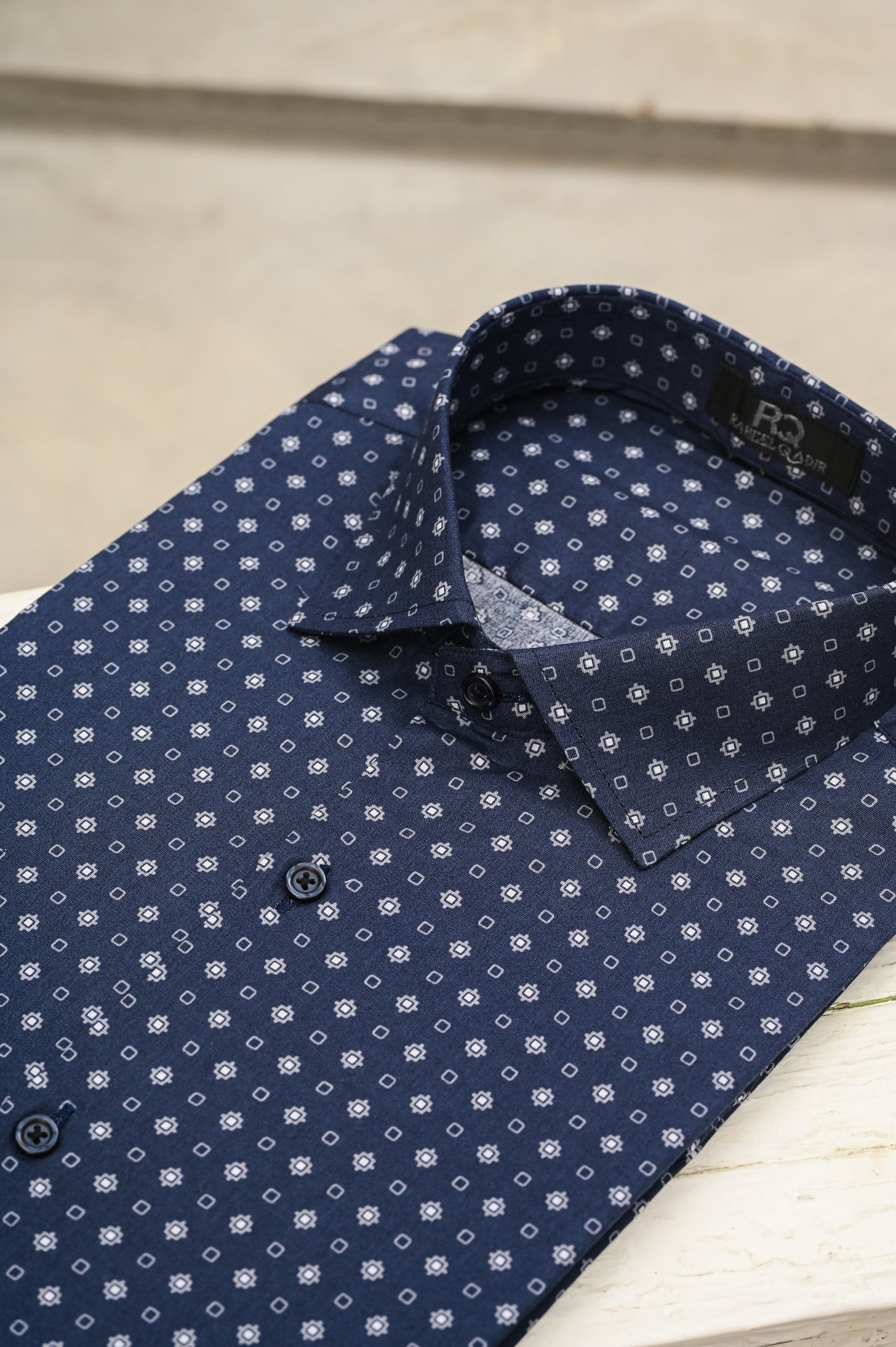 Raheel Qadir – Dark Blue Printed Shirt