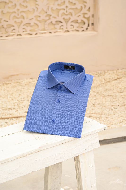 Raheel Qadir – Sky Blue Dotted Shirt