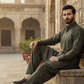 Raheel Qadir – Olive Green Shalwar Kameez