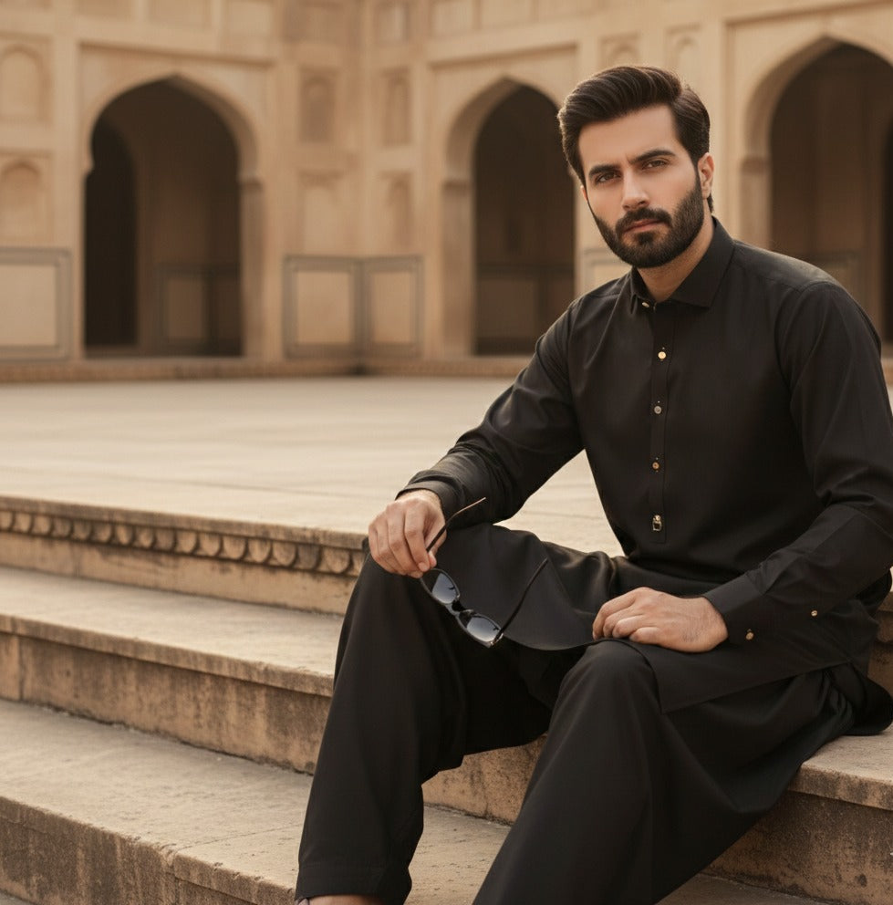 Raheel Qadir – Brown Shalwar Kameez