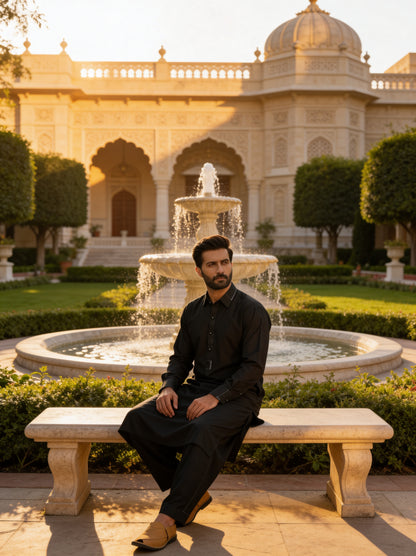 Raheel Qadir - Graphite Grace Shalwar Kameez