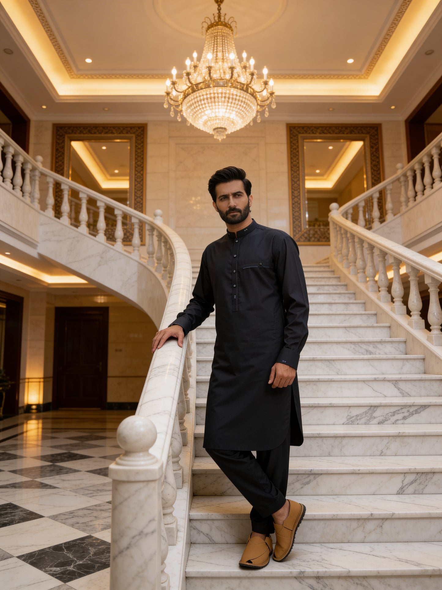 Raheel Qadir - Ashen Luxe Shalwar Kameez