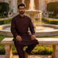 Raheel Qadir - Royal Burgundy Shalwar Kameez
